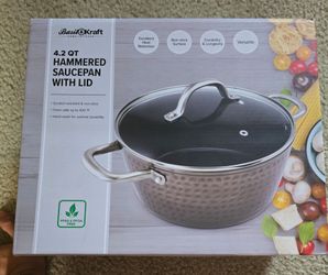 4.2 Qt Hammered Non-Stick Saucepan with Lid – NEW