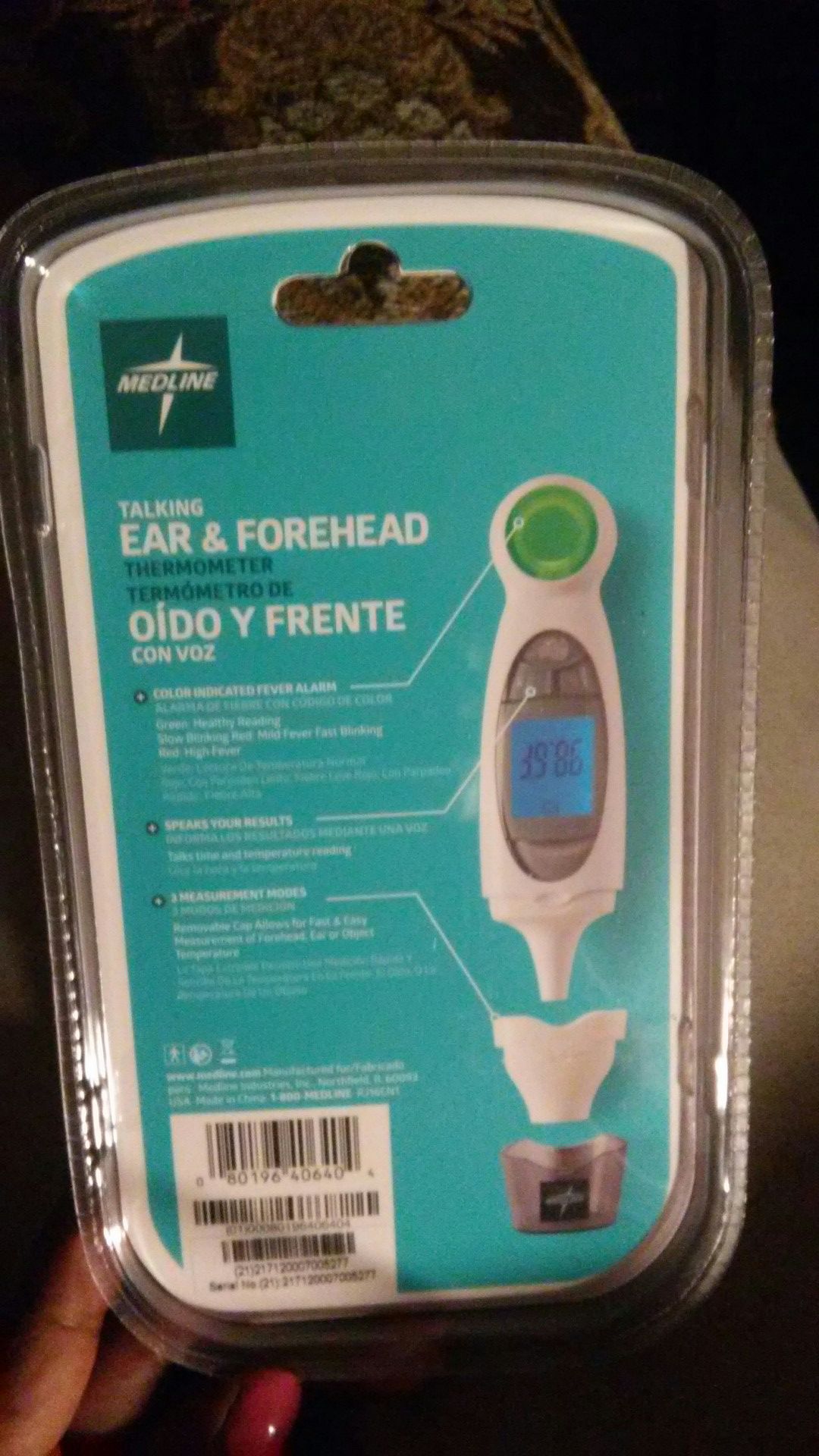 Medline Talking Ear and Forehead Thermometer New