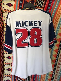 Authentic Disney Apparel Mickey Mouse Baseball Jersey #28 Red White Blue  Size L for Sale in Santa Clarita, CA - OfferUp