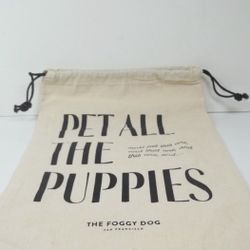 The Foggy Dog Bag Drawstring Pouch Pet All the Puppies 11 3/4 x 8