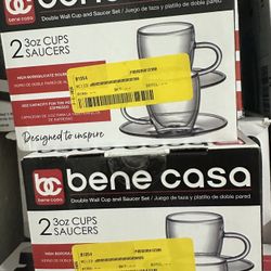 Juego De Tasas Transparente Para El Café 