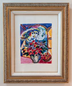 Zamy Steynovitz Lovers at the Window 8/350 Hand Signed Serigraph Framed