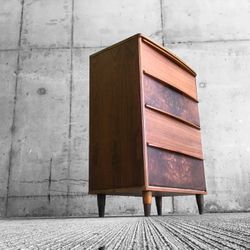Stunning MCM Walnut Wooden Dresser With Amazing Color Contrast, Reimagined With Love 🖤
