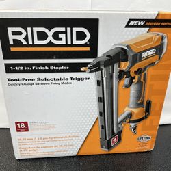 Ridgid 1-1/2” Finish Nailer Staple Nail Gun 18ga  Brand New  In Box 