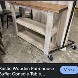 Wooden Farmhouse Console Table