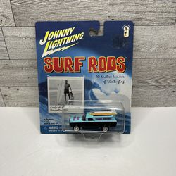 Johnny Lightning Surf Rods Black ‘2000 Coast Busters With Surfboard on top • Die Cast Metal Body & Chassis • Made in China