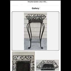 Partylite Garden Lites 3 Wick Candle 2-Tier Iron Plant Stand. retired 