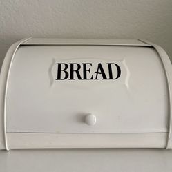 Metal White, bread box 12” x 10” x 7”