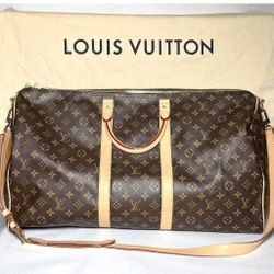 New Louis Vuitton Keepall Bandouliere 55 Monogram Travel Bag