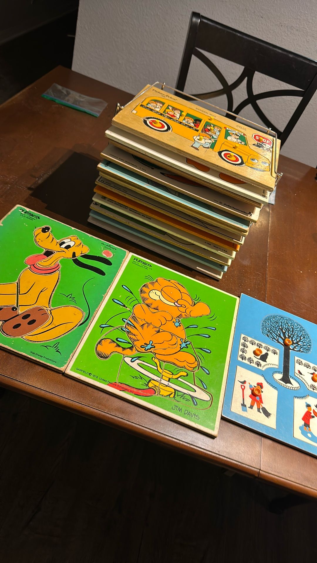 Wooden Puzzles and Metal Rack