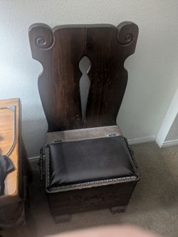 Antique walnut chair with storage