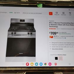 Frigidaire Stove 30" Brand New Never Used FFGF3047LSJ