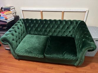 Velvet green couch