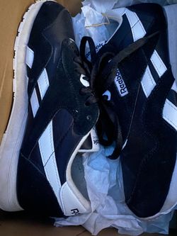 Reebok black and white Nylon with suede