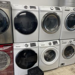 set of washers and dryers