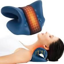 Neck Stretcher for Neck Pain Relief, Heated Cervical Neck Traction Device with Graphene Heating Pad, Soft Cervical Pillow