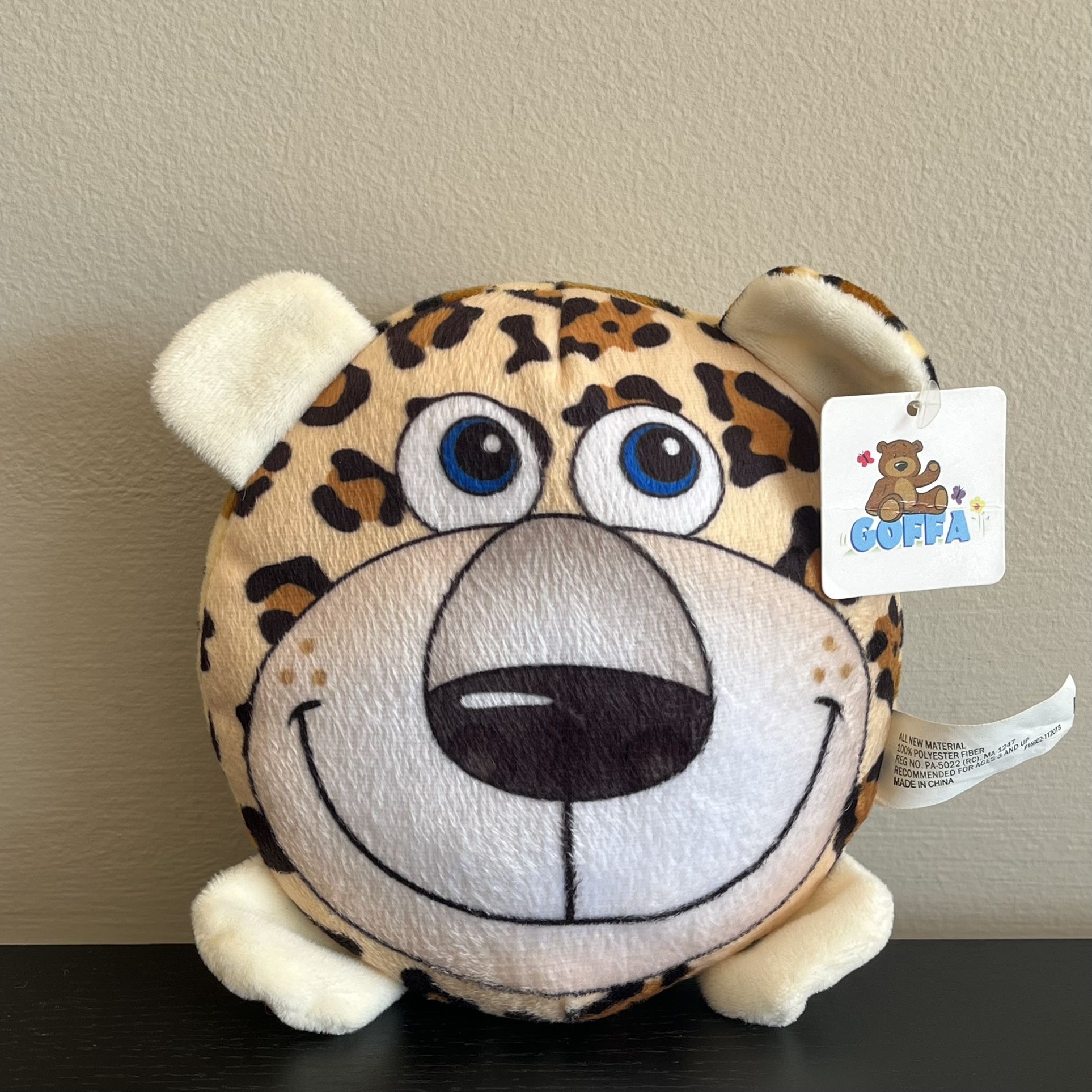 Goffa Leopard Stuffed Animal Round Plush Toy 6in YET3953-04