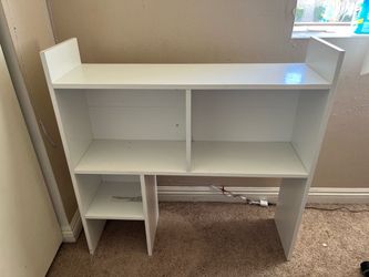 White Desk Hutch / Desktop Topper with Shelves – $25 OBO