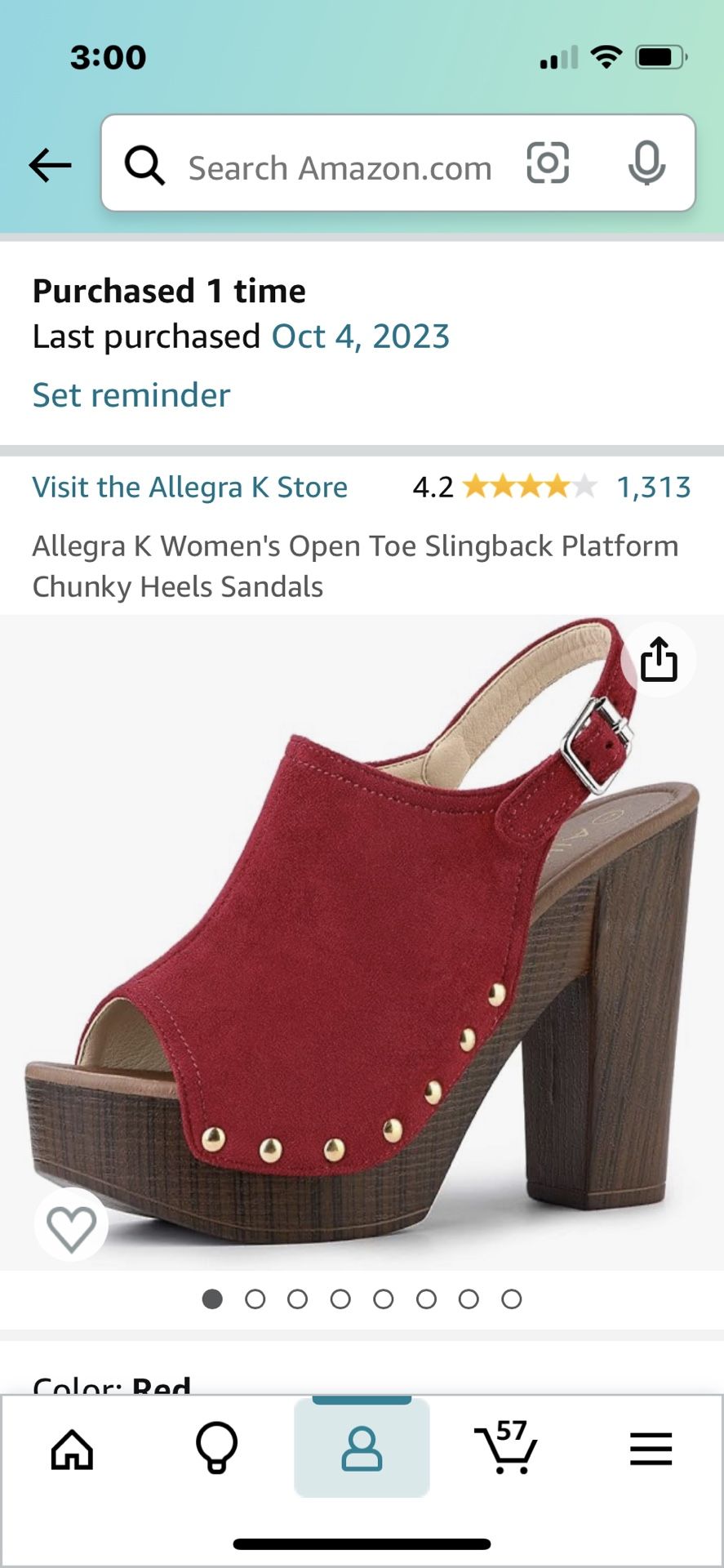 Red Chunky Vegan Suede Shoes Near New