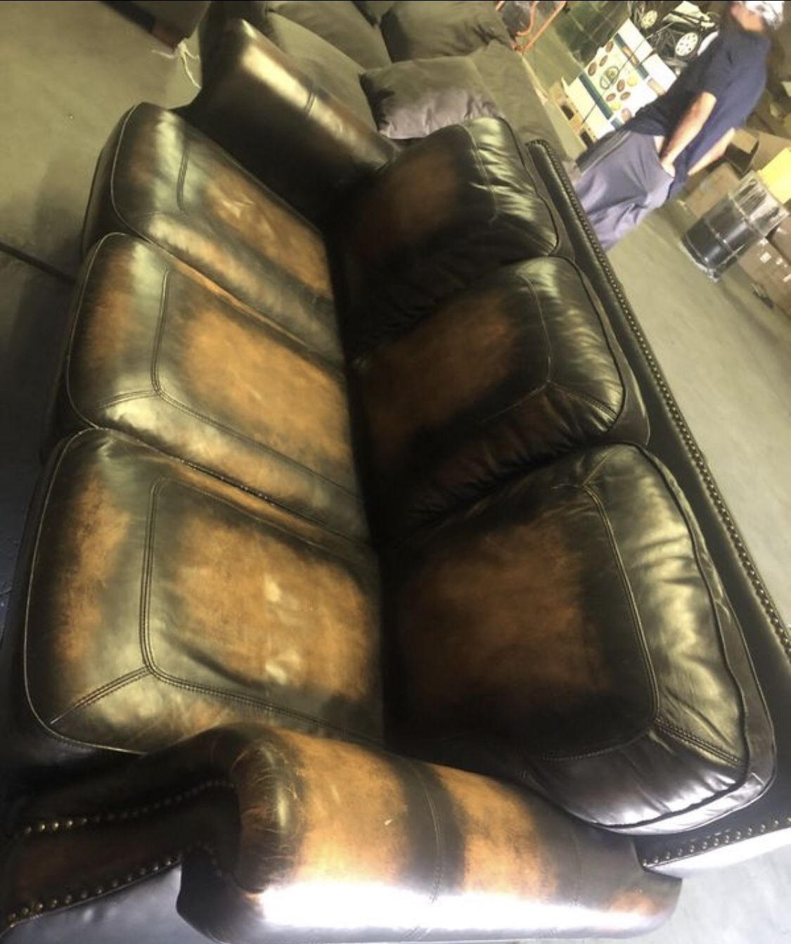Sofa Arlington 3 piece top grain leather set with recliner for Sale in
