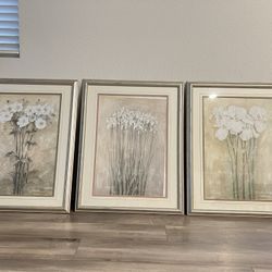 Set of 3 Framed Floral Art Prints