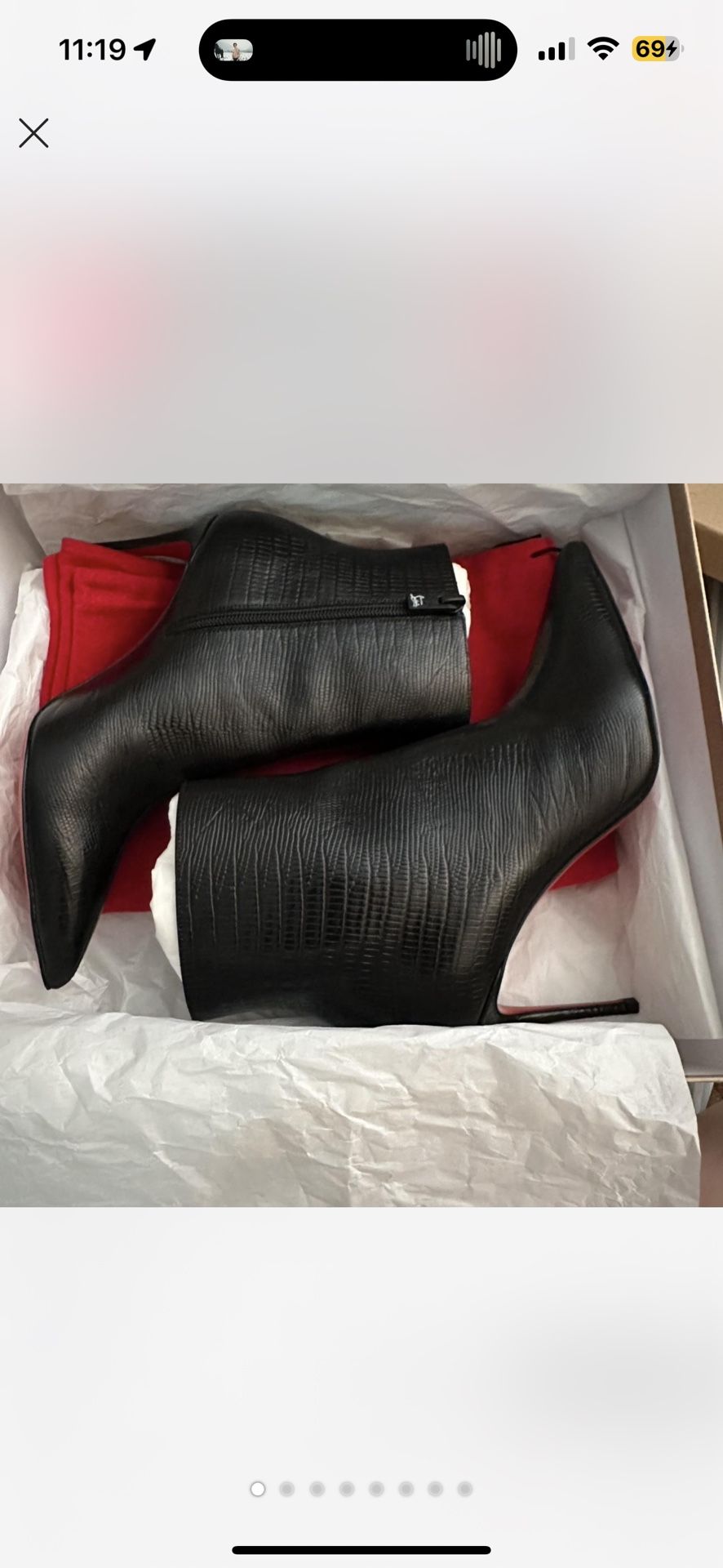 BNIB So Kate Christian Louboutin Black Crocodile leather ankle boots