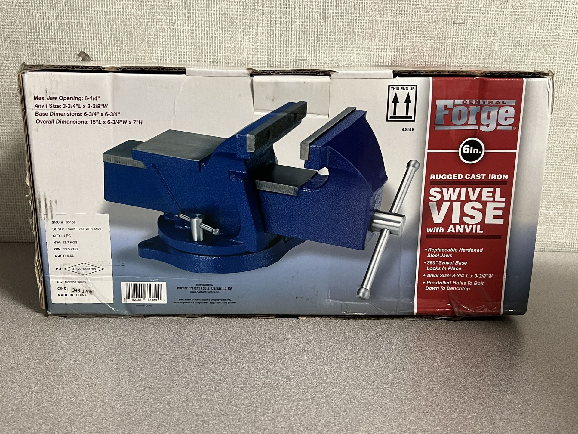 Central Forge 6 In Swivel Vise