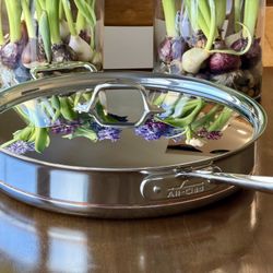 Rare Discontinued 6qt Size — All Clad Copper Core 6qt Sauté Pan w/Lid- BRAND NEW