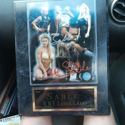 Sable WWF ladies Champ Plaque With Letter Of Authenticity