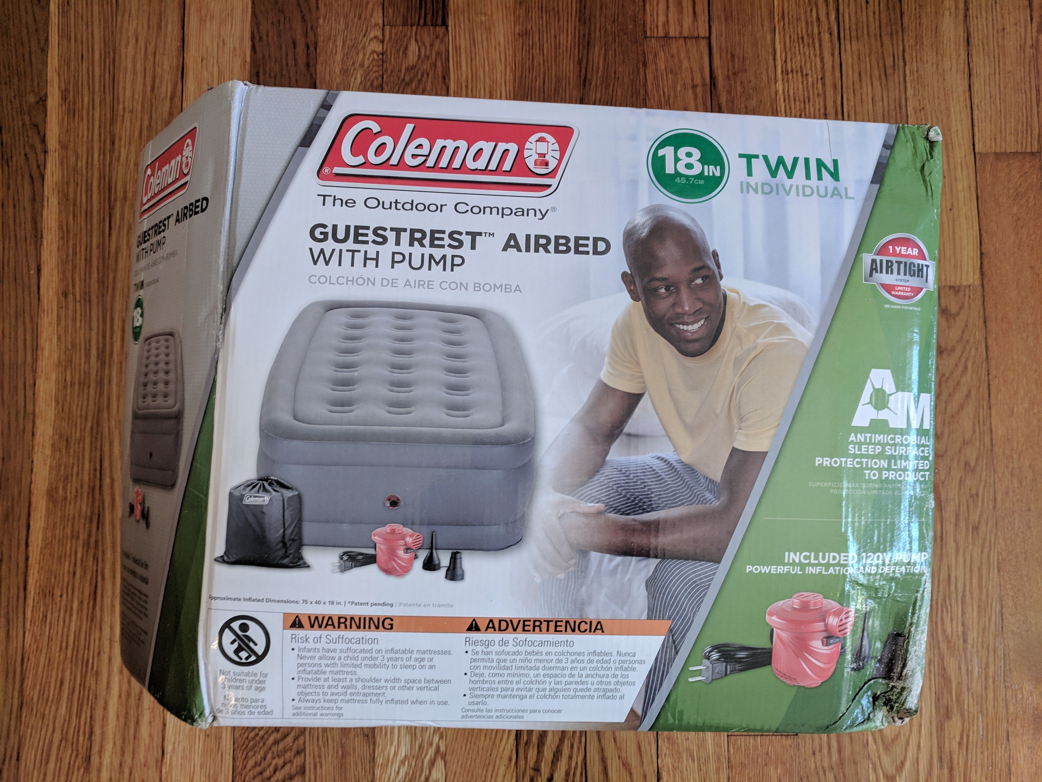 Coleman twin air bed. Only used once!!! Brand new!!!