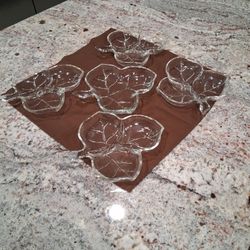 Set Of 5 Vintage "LEAF" divided Dishes 