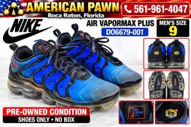 Nike Air VaporMax Plus DO6679-001 Men’s Size 9 Blue Black Orange Running Shoes