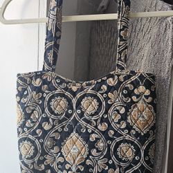 Vintage Vera Bradley Cafe Latte Large Tote Bag Retired Pattern