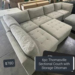 Modular Sectional Sofa Couch With Storage Ottoman 