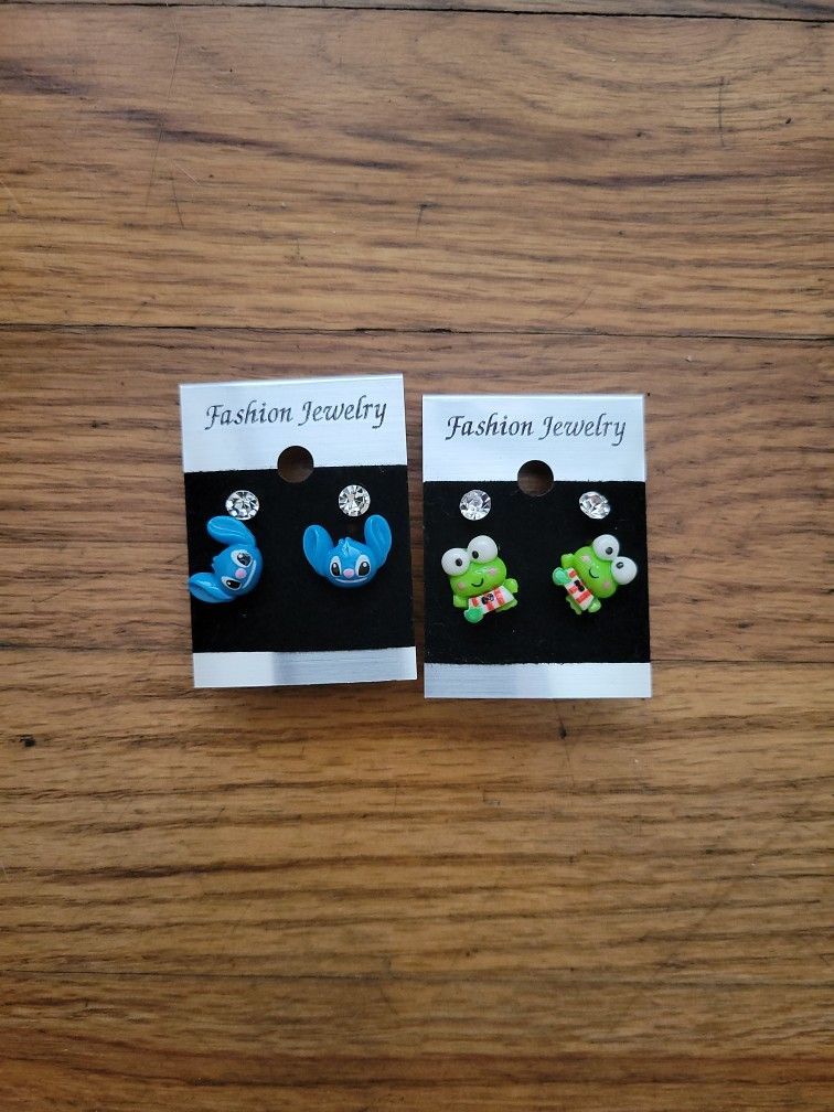 Stitch And KEROPPI earring Sets