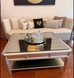 Z Gallerie 44” Large Square Mirrored Coffee Table