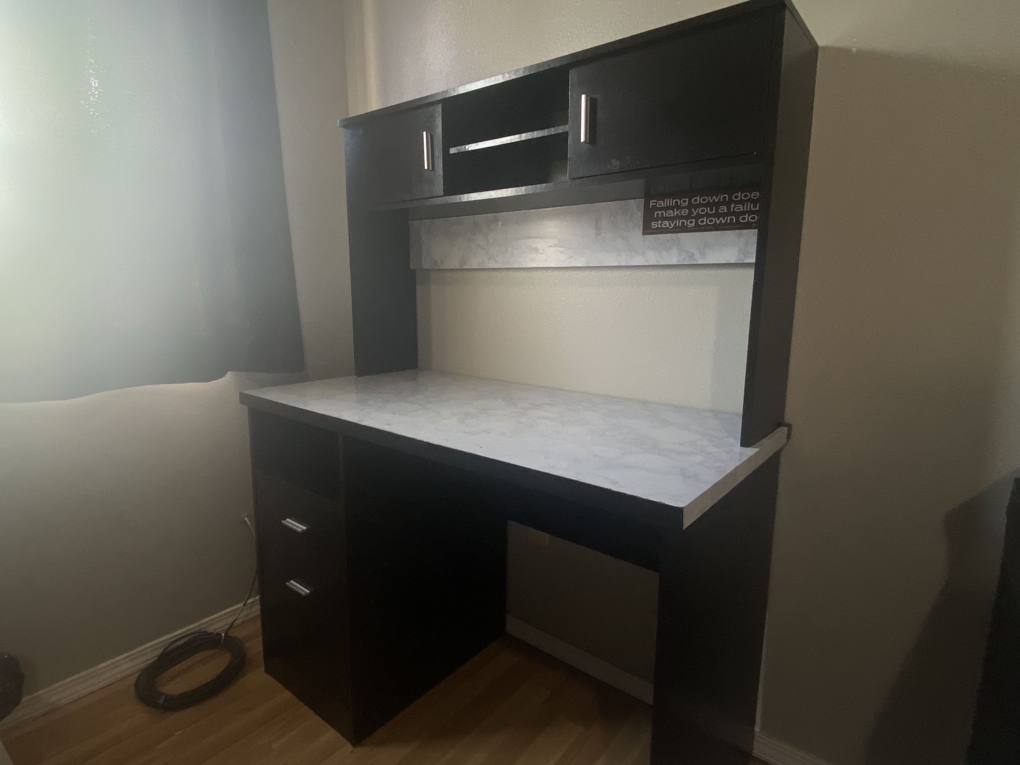 Wood desk with Hutch