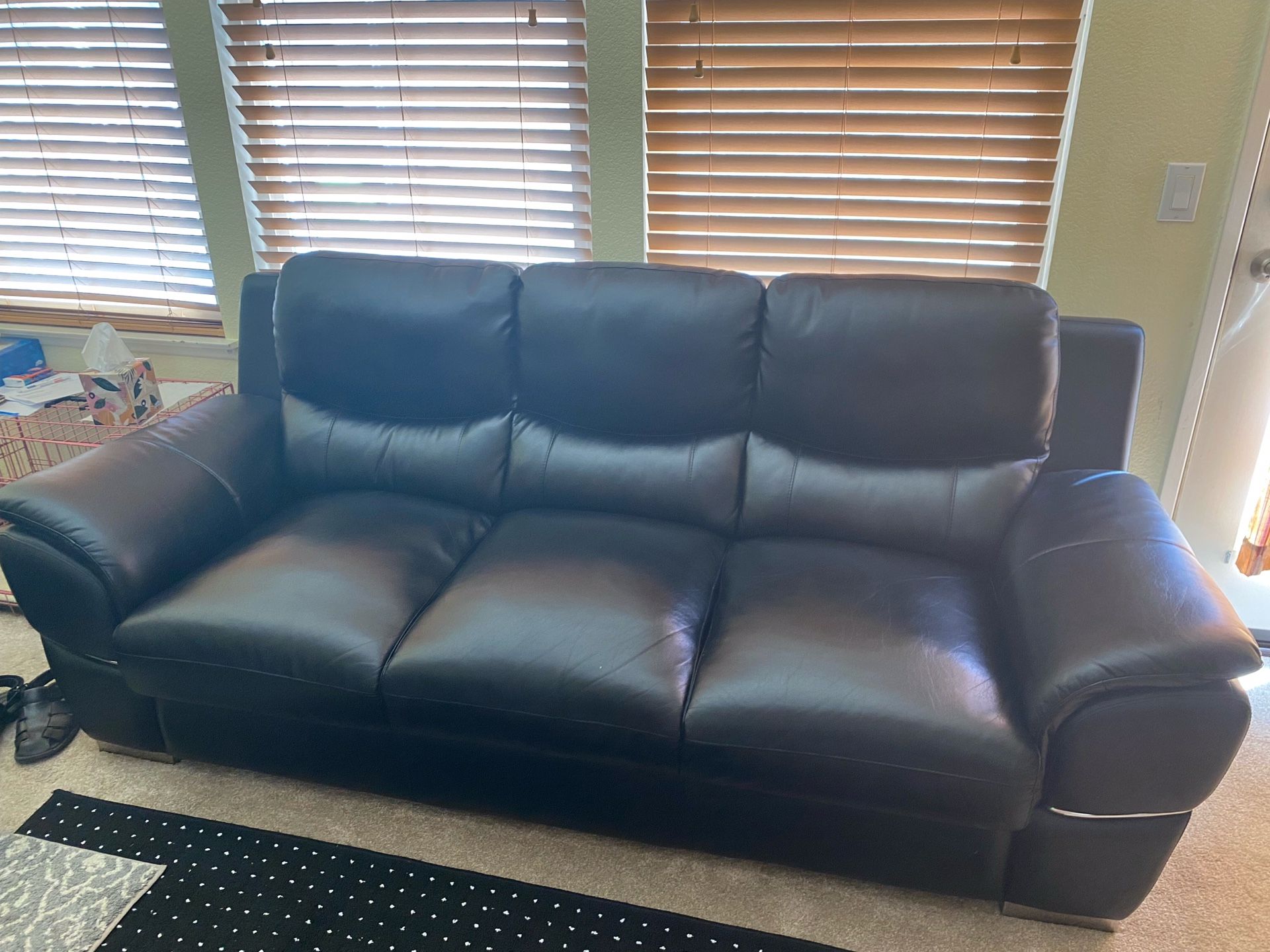 Black Leather Like Couch