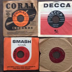 4 Vintage vinyl 45 Records-Bobby Helm-Billy Williams-Angels-Johnny Ray GC
