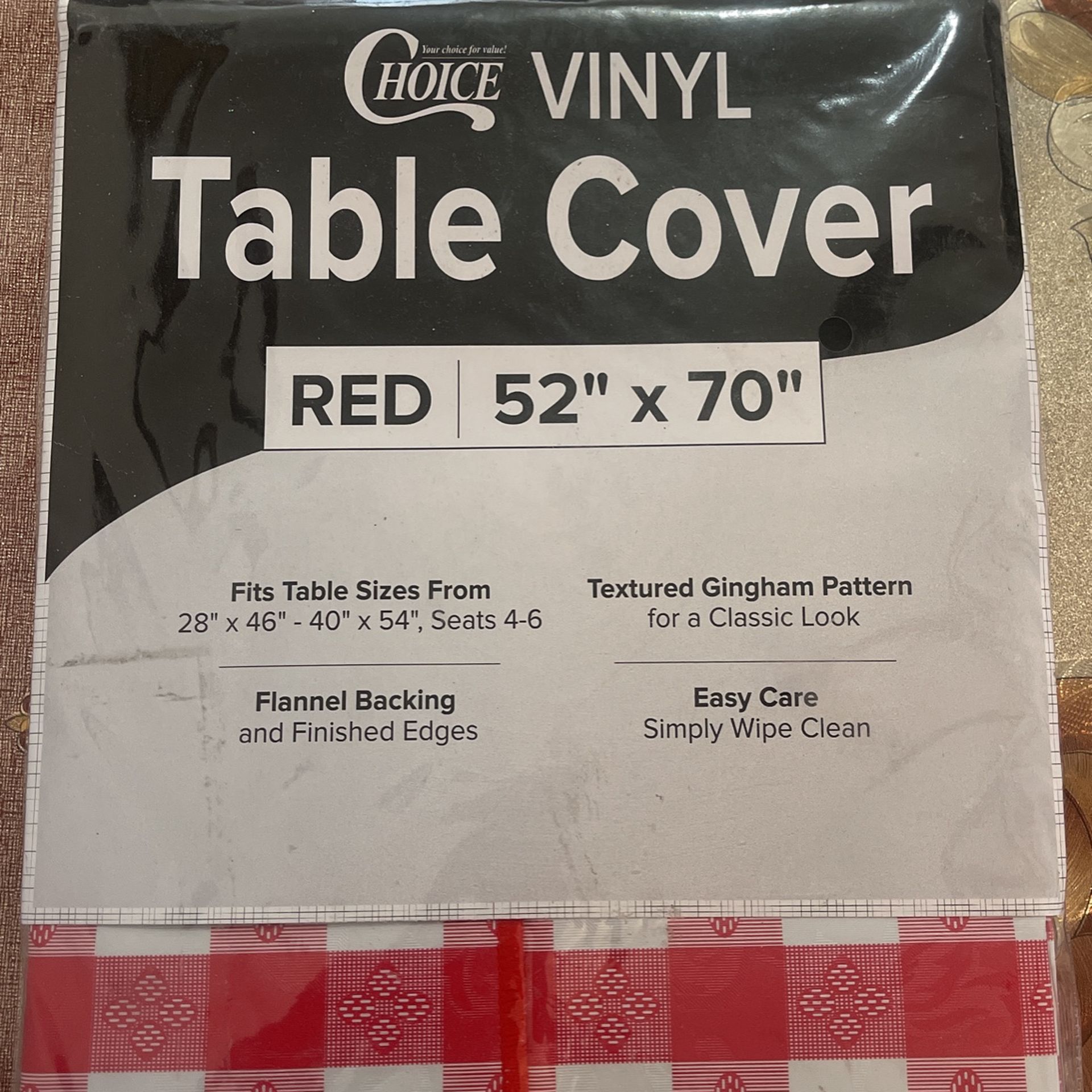 High Quality Vinyl Table Cover 52x70