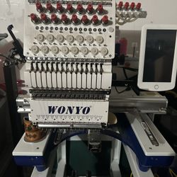 Single Head 15  Needles/Threads  Embroidery Machine 