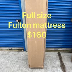 Brand new. Full size Fulton mattress. This is mattress only no Fulton frame. 
