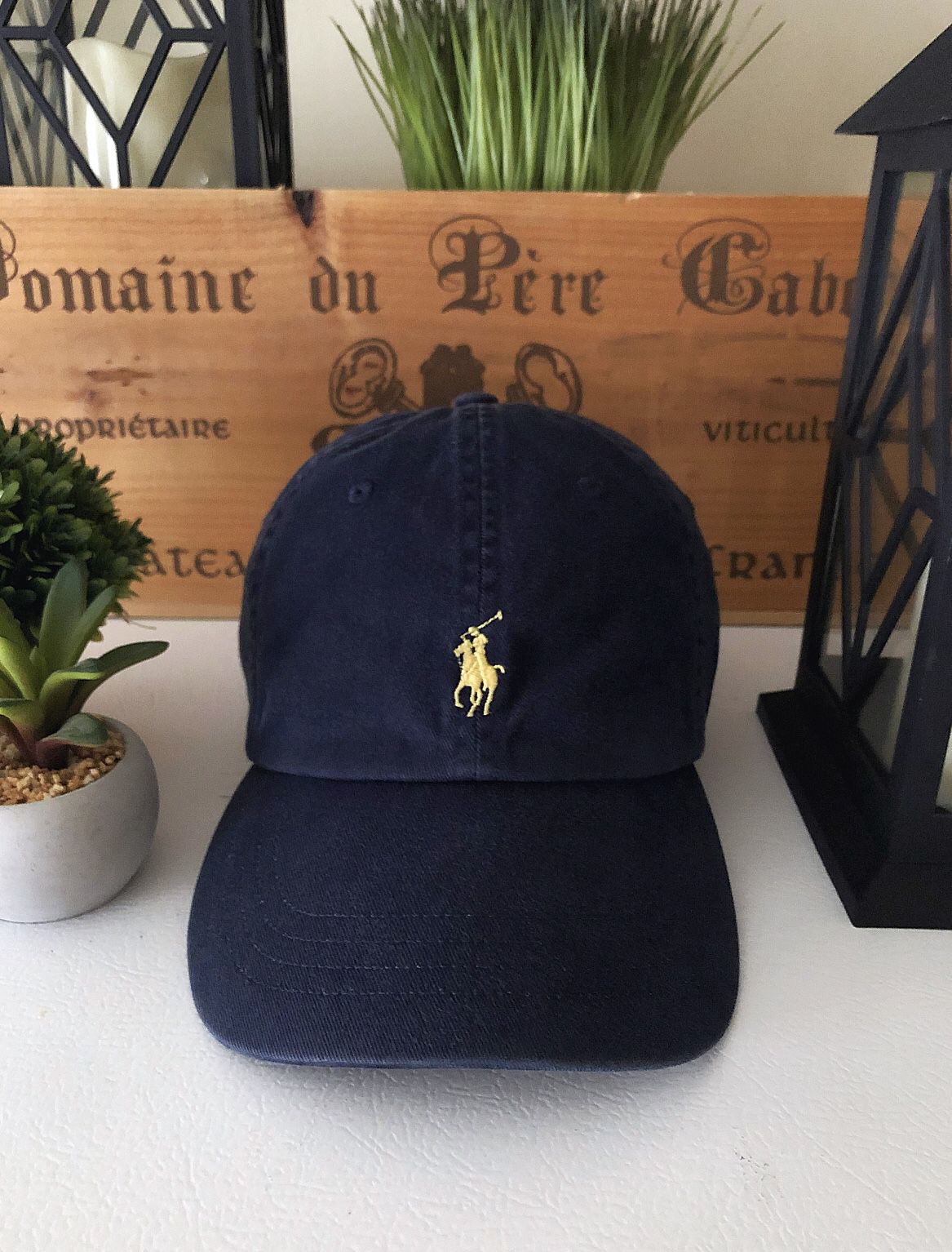 Men’s Polo RL Core Classic Sport Cap retail $45 Like new! Zero signs of wear. Navy blue with leather strap and gold embroidered logo. Adjustable back