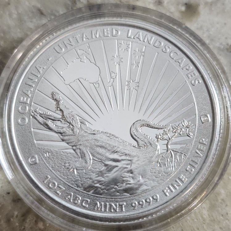 2024 Tokelau 1 oz Crocodile Untamed Landscapes Silver Coin BU