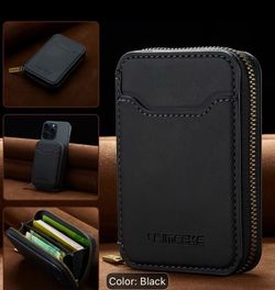 Phone Case - Wireless Charging Wallet Case Detachable Faux Leather Wallet Case for Samsung Galaxy S22 5G with Zipper Credit Card Bag Holder Cover