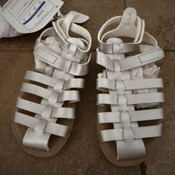 Sandal Up Girl Toddler Silver Sandal Shoe Sz 8 Brand New