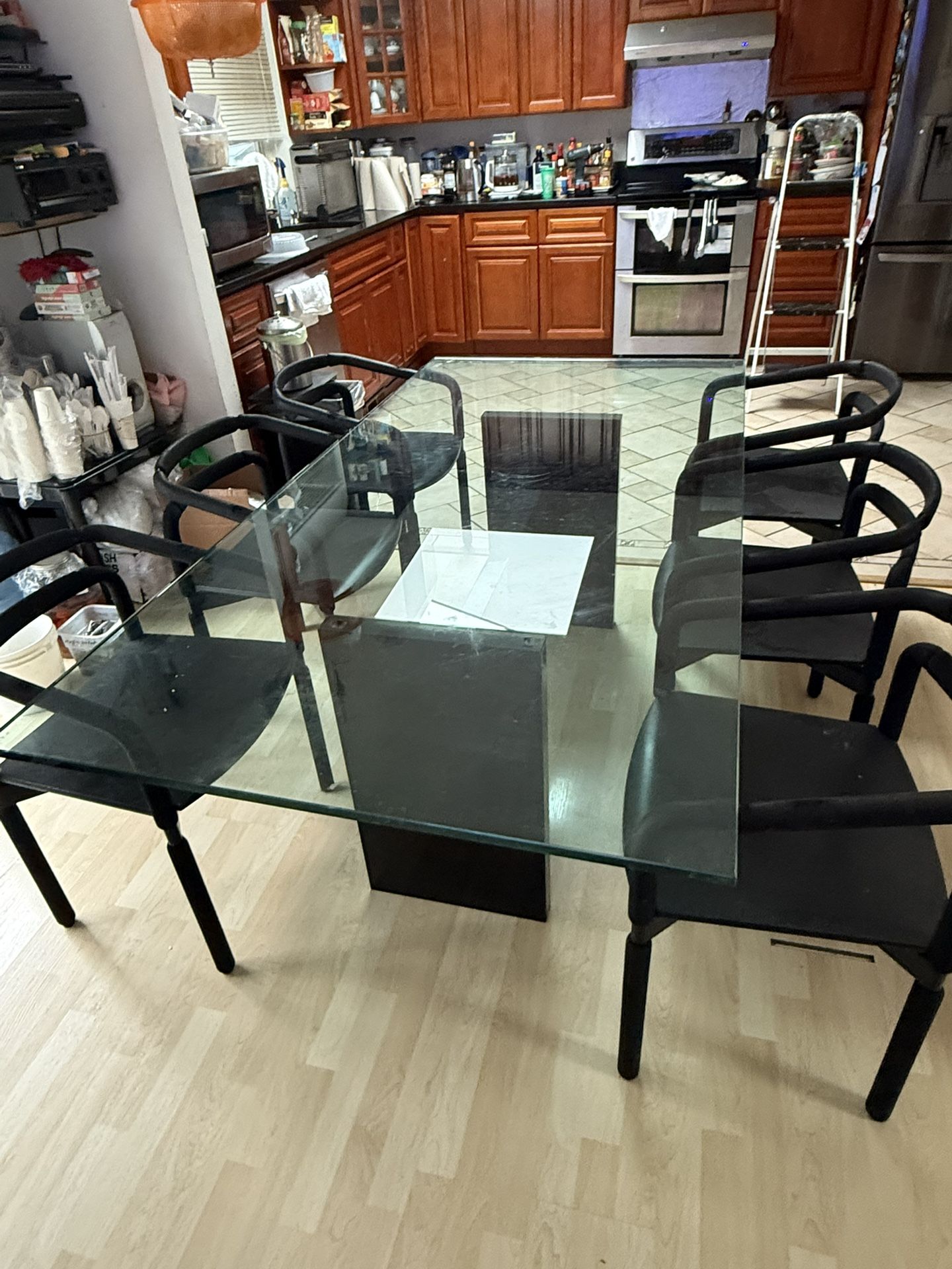 Glass Table With 6 Chairs