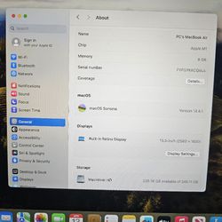 Macbook Air M1 (256gb, 8gb) + AppleCare