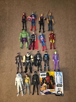 18 Large Action Figures – Marvel, DC & Star Wars