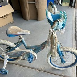 Frozen kids bike with training wheels